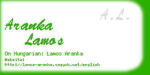 aranka lamos business card